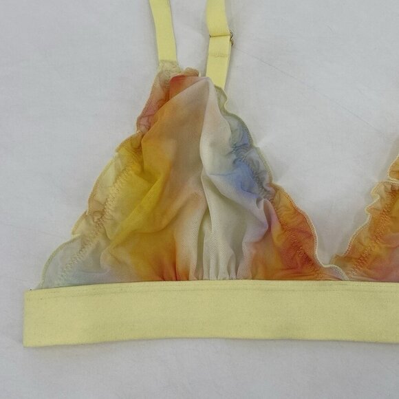 DIANE VON FURSTENBERG For Target Size M Bralette Yellow Lace Ruffles - Picture 5 of 11